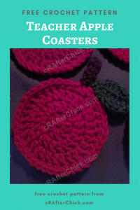 Teacher Apple Coasters Free Crochet Pattern