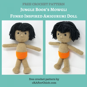 Jungle Book’s Mowgli Funko Inspired Amigurumi Doll Free Crochet Pattern by cRAfterChick.com