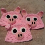 Three Little Pig(gie)s Beanie Hat Set Crochet Pattern