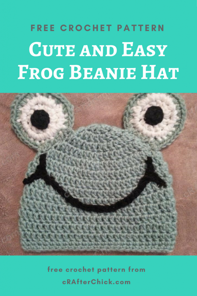 Cute and Easy Frog Beanie Hat Crochet Pattern – cRAfterchick – Free ...