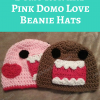 Domo Kun and Pink Domo Love Beanie Hats Free Crochet Pattern