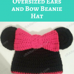 Minnie Mouse Oversized Ears and Bow Beanie Hat Crochet Pattern